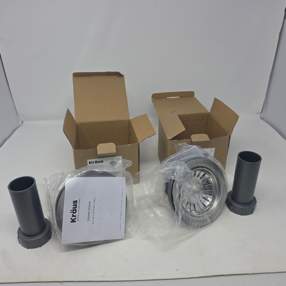 Kraus ST-2 Stainless Steel Kitchen Sink Strainer 4.5 Inch Basket 2 Pack NEW